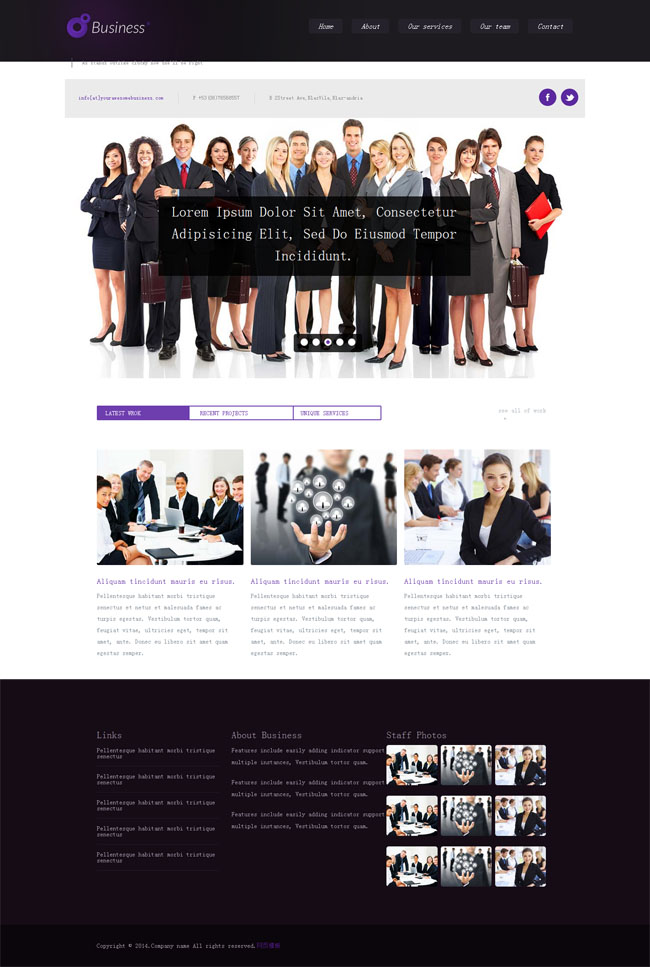 紫色风格HTML商务模板是一款欧美风格的商务人士网站模板。.jpg