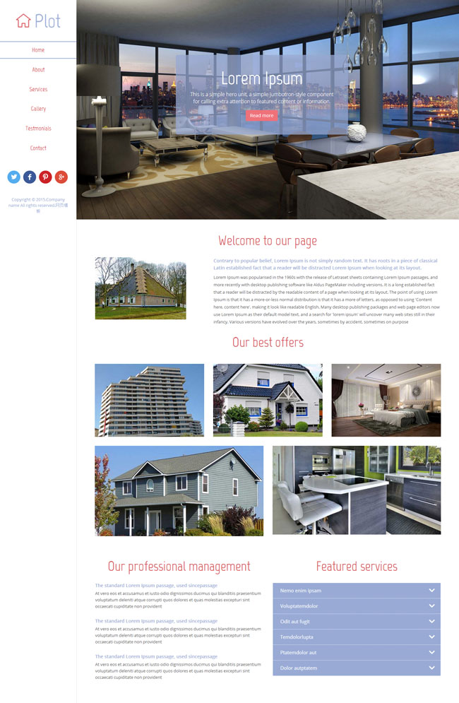 别墅设计案例HTML企业模板是一款适合房地产开发二手房销售公司企业网站模板。.jpg.jpg
