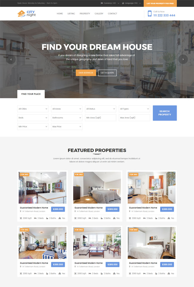 房地产租房售房HTML模板里面包含5个子页面，适合房地产公司网站模板下载。.jpg.jpg