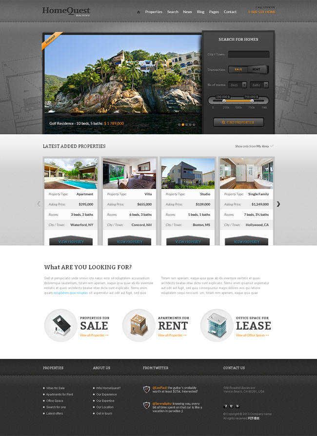 房屋买卖HTML质感模板是一款集出售出租租赁为一体的房屋买卖网站模板。.jpg.jpg
