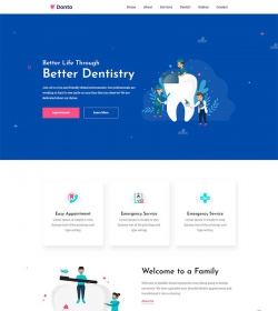 蓝色通用的牙科医疗诊所html网站模板