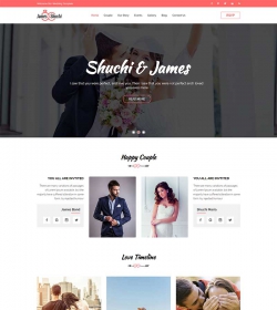 红色的婚纱婚礼摄影公司HTML静态bootstrap模板