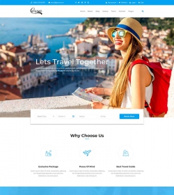 蓝色旅行社组团旅游公司静态HTML网站Bootstrap模板