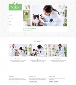 绿色宠物医院静态网站Bootstrap模板