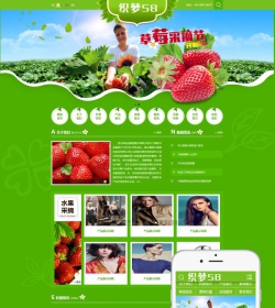 绿色水果蔬菜类织梦模板(带手机端)