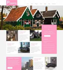 粉色房地产行业网站模板
